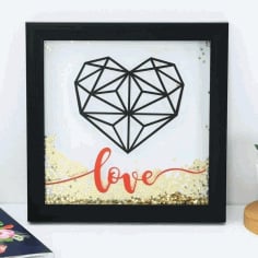 Valentine Day Gift Heart Wall Art Laser Cut CNC Template CDR File