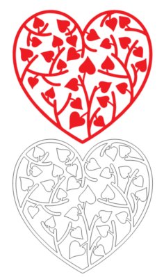 Valentine Day Heart Tag Template for Laser Engraving and Laser Cutting Sample Vector File