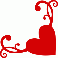 Valentine Heart Corner Seamless Panel CDR File