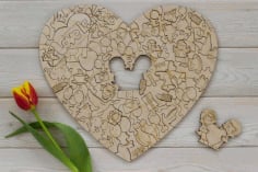 Valentines Day Gift Heart Laser Cut Design CDR File