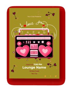 Valentines Day Party Invitation Card Free Vector