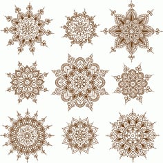 Vector Illustration Of Mehndi Ornaments Free CDR Vectors File