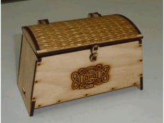 Viking Chest with lock and hinge Laser Cut CDR File
