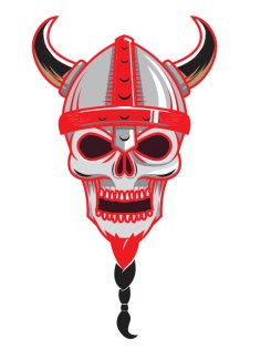 Viking Skull Skeleton Design Free Vector