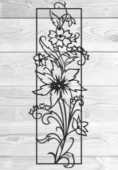 Vine Wall Decal Floral, Wall Decor Laser Cut DXF File