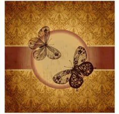 Vintage Butterfly Flying Pattern Free Vector