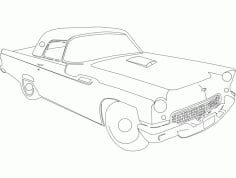 Vintage Car Template Free DXF Vectors File