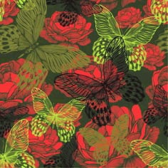Vintage Flower with Butterfly Seamless Pattern Free Vector
