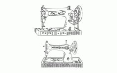 Vintage Sewing Machine Free DXF Vectors File
