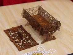 Vintage Souvenir Laser Cut Jewelry Box Wooden Gift Box with Lid 3mm Free Vector