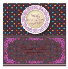 Violet Background Wedding Card Free Vector
