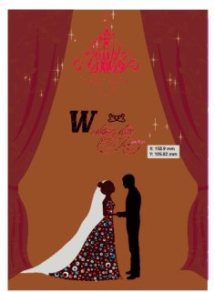 Violet Curtain Decoration Wedding Invitation Card Free Vector