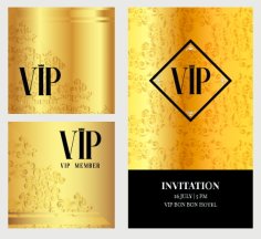VIP Invitation Card Template Decor Free Vector