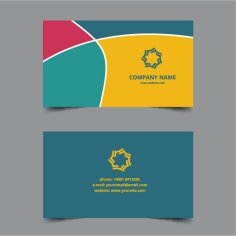 Visiting Card 4 Colors Free Vector