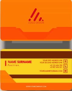 Visiting Card Contrasted Technology Template Vector File