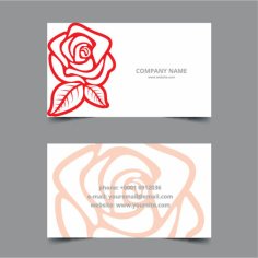 Visiting Card Flower Template Free Vector