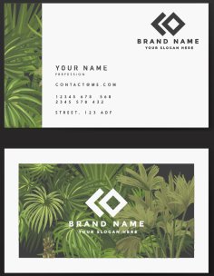 Visiting Card Template Elegant Classical Trees Decor Free Vector
