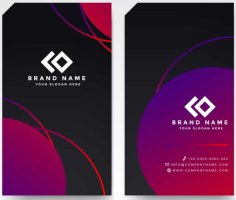 Visiting Card Template Elegant Modern Colorful Abstract Decor Free Vector