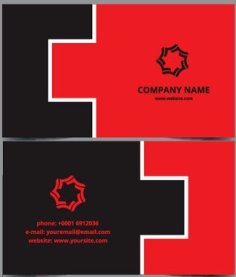 Visiting Card Template Red and Black Free Vector