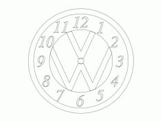 VW Clock Free Dxf File For Cnc DXF Vectors File