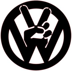 VW Volkswagen Peace Sign Decal Sticker Car Logo Design Free Vector
