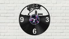 Wall Clock with Couple Free CDR Vectors File