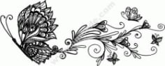 Wall Decor Floral Butterfly CDR File