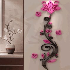 Wall Decor Flower Template Laser Cut Free CDR File