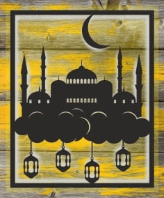 Wall Hanging Mosque Laser Cut Free CDR File