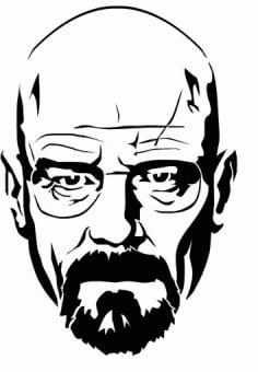 Walter White Heisenberg From Breaking Bad Stencil DXF File