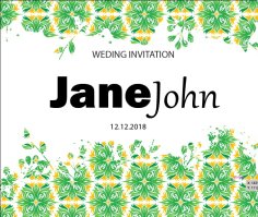 Watercolor Style Wedding Invitation Card Design Free Vector