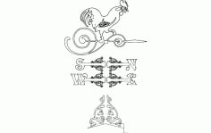 Weather Vane Victorian Rooster Free DXF Vectors File