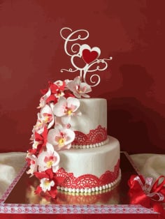 Wedding Cake Topper with Hearts Template CDR File