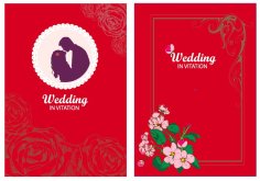 Wedding Card Template Dark Elegant Design Floral Decor Free Vector