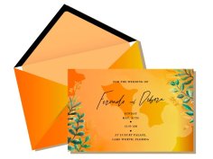 Wedding Card Template Elegant Classical Leaves Free Vector