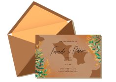 Wedding Card Template Elegant Classical Leaves Decor Free Vector