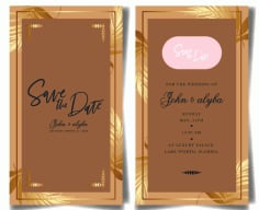 Wedding Card Templates Classical Flat Leaf Decor Illustrator Vector File