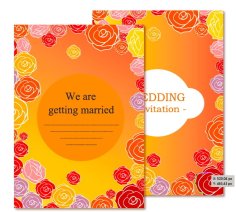 Wedding Card Templates Colorful Rose Background Ornament Free Vector