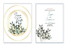 Wedding Card Templates Elegant Classical Leaves Decor Free Vector