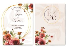 Wedding Card Templates Elegant Colorful Botanical Decor Free Vector