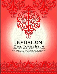 Wedding Invitation and Announcement Card With Vintage Vector File