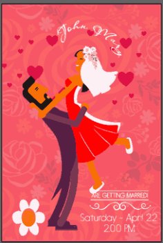 Wedding Invitation Card Banner Marriage Couple Hearts Flowers Decor Free Vector