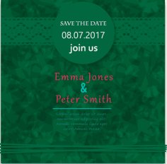 Wedding Invitation Card Design With Abstract Free Vector