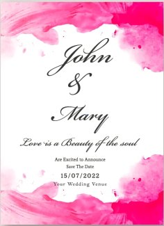 Wedding Invitation Card Elegant Design Free Vector
