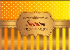 Wedding invitation Card red golden frame fringes Vector File