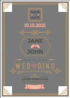Wedding Invitation Card Sample Template Free Vector