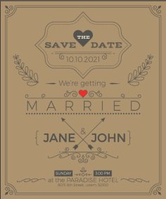 Wedding Invitation Card Template Design Free Vector