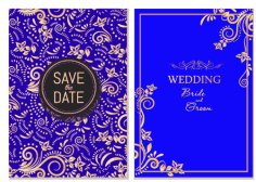 Wedding Invitation Card Template European Elegant Dark Curves Decor Free Vector