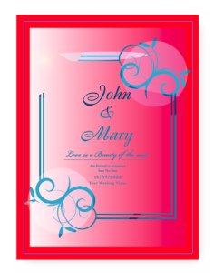 Wedding Invitation Card Template with Decorative Floral Free Vector