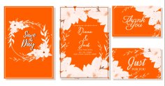 Wedding Invitation Card Templates Dark Elegant Floral Decor Free Vector